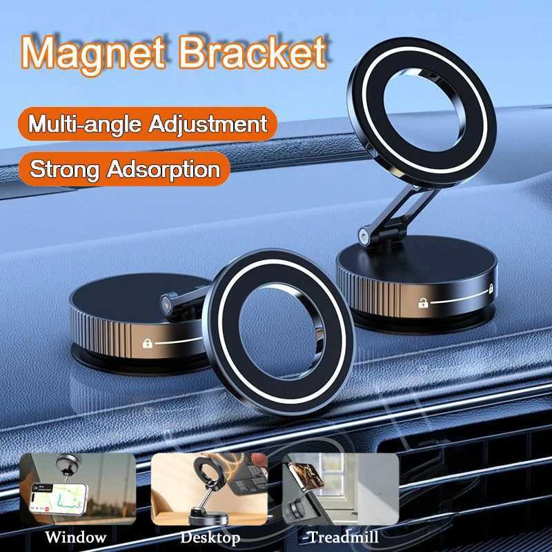 Vacuum Phone Bracket Magnetic Holder Mti-angles Adjustable Design Super Stable Magnet Foldable Car Mount Suction Stand K260313-image-1097517424