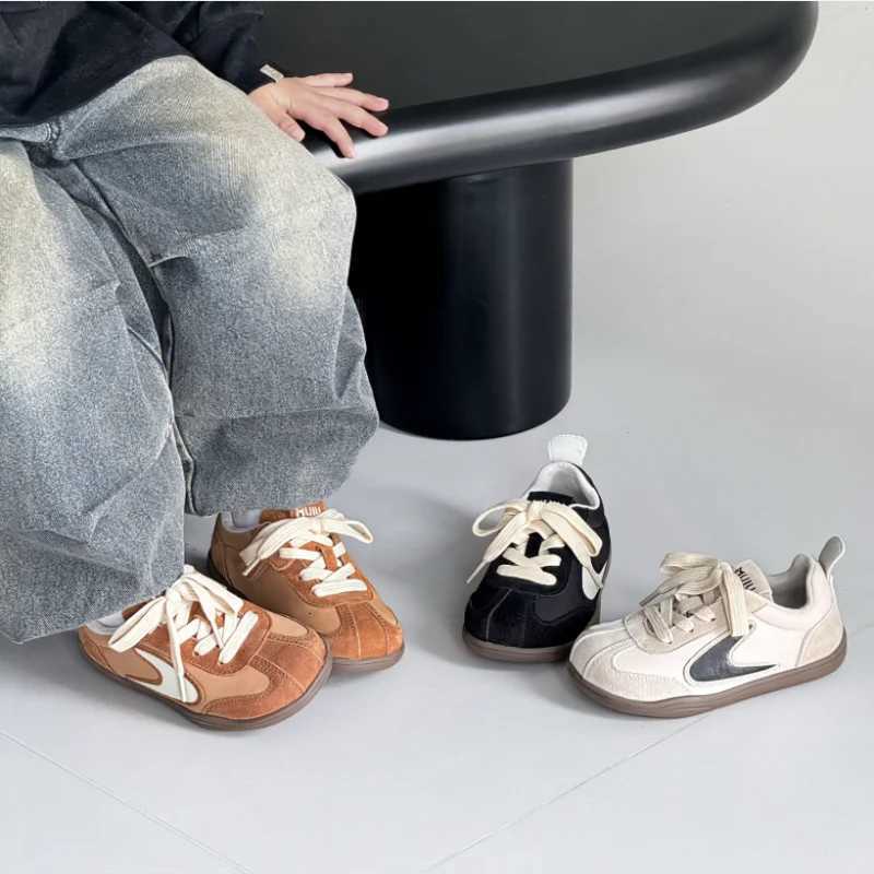 2026 printemps automne nouveaux enfants en cuir véritable rétro chaussures de sport garçons filles à semelles souples confortables légères chauss