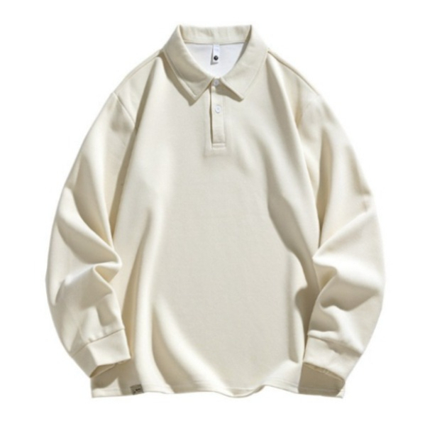 a10 Men Long-sleeved Autumn and Winter Heavy Loose Solid Color Lapel Youth Casual