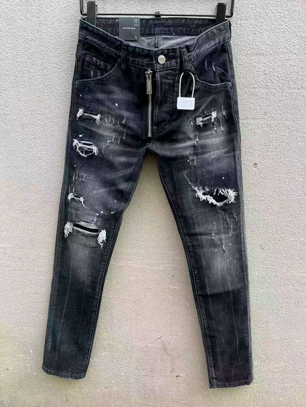 High-Quality Men's Casual Jeans with European & American Fashion Style - Pure Hand Grinding LT-C132#