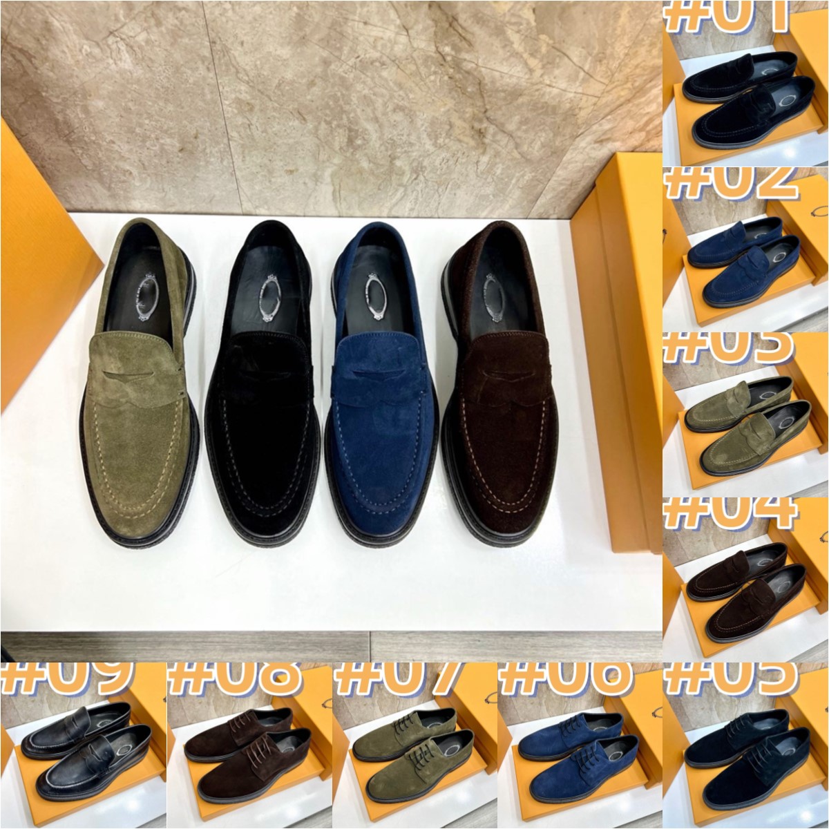 2026 Men Oxfords Genuine Leather Designer Dress Shoes Brogue Lace Up Italian Mens Casual Shoes Luxurious Brand Moccasins Loafers Plus Size 38-46