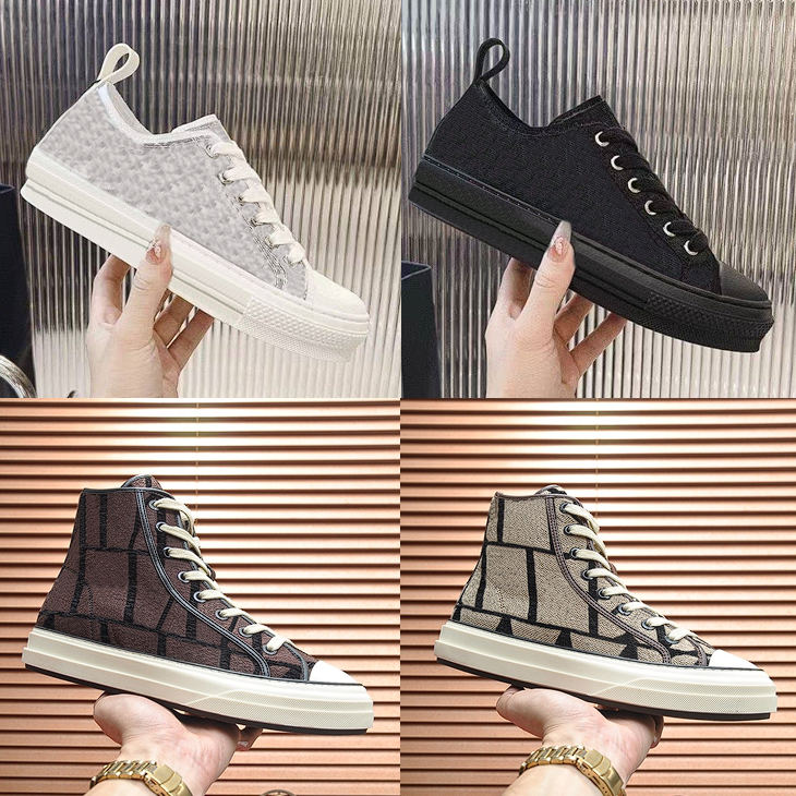 Designers Vintage Print Check Striped Sneakers Flats Shoes Men Women Lettering Plaid Canvas Shoes-image-924086237