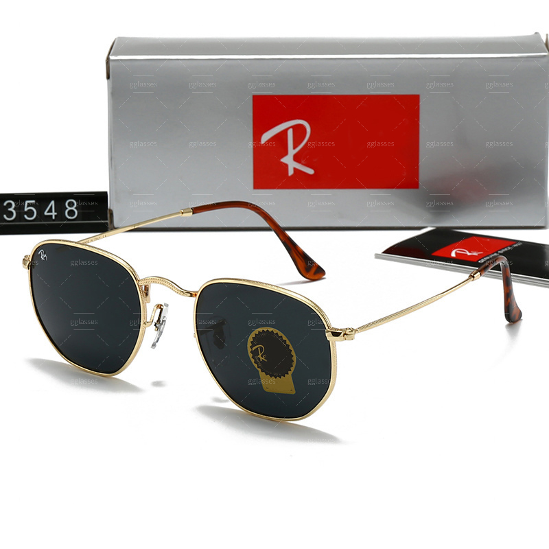 RB Classic Sunglasses Women HOT Designer Fashion Retro Eyewear Outdoor Beach Leisure Style Goggles UV400 Anti-Ultraviolet Metal Oval Full Frame R-image-940818903