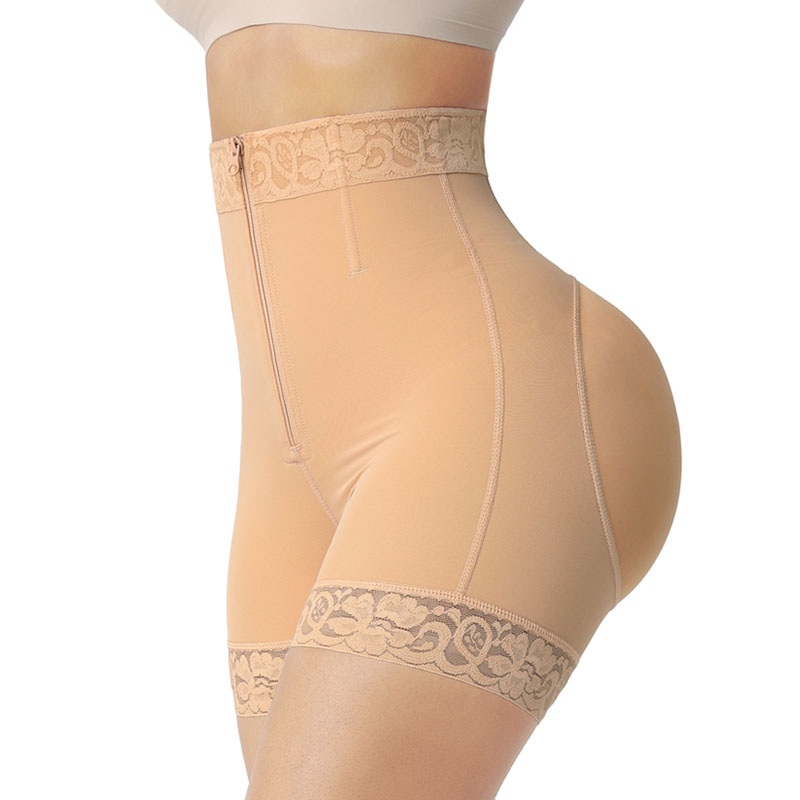 Women Shapewear Butt Lifter High Waisted Tummy Control Shorts with Hook Zippler Closure Waist Cincher Body Sculpting Slimming Pants-image-1097522745