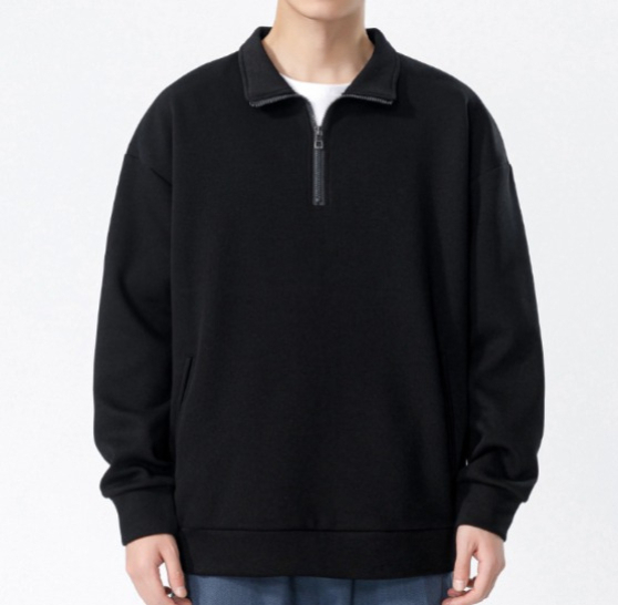 a8 Turtleneck Sweatshirt for Men Autumn and Winter Thickened Loose Trendy Solid