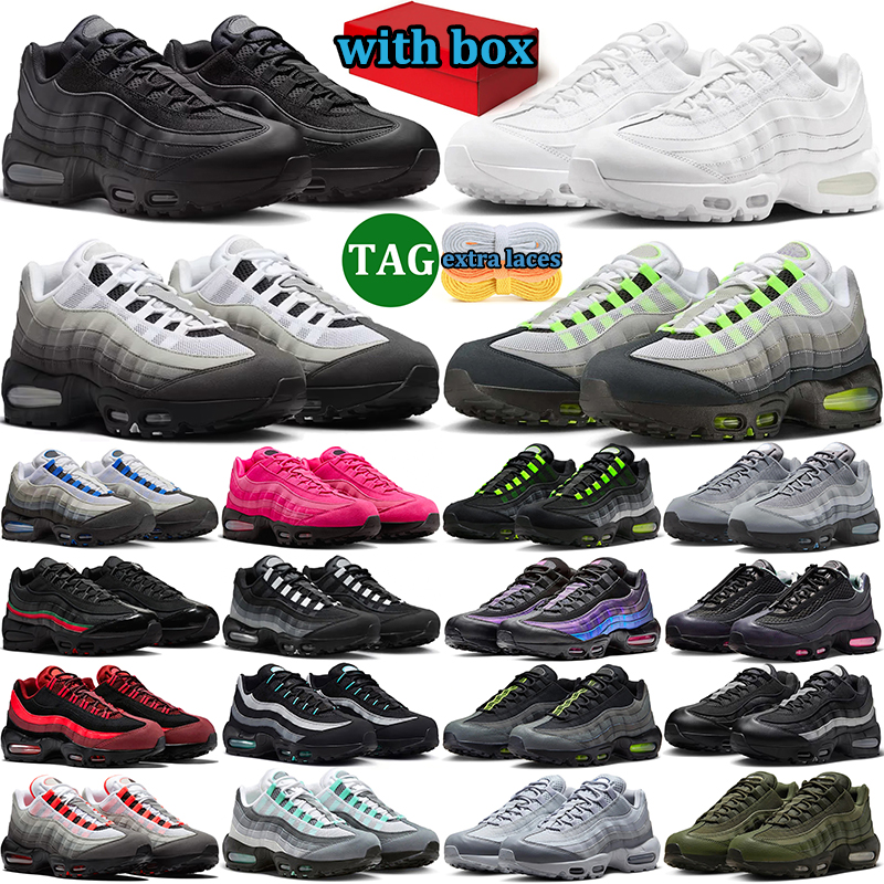 with box free shipping 95 95s running shoes men women designer sneakers outdoor durable trainers vintage sports shoe black neon Anthracite Cool Grey
