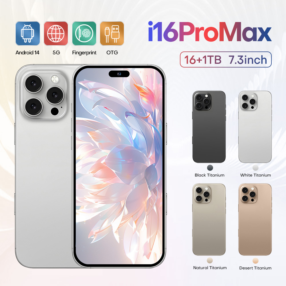 New i16ProMax Original 5G smartphone Global version Snapdragon 8 Gen3 10-core 7.3-inch perforated screen resolution 1440*3200 50MP+108MP battery-image-1097562029