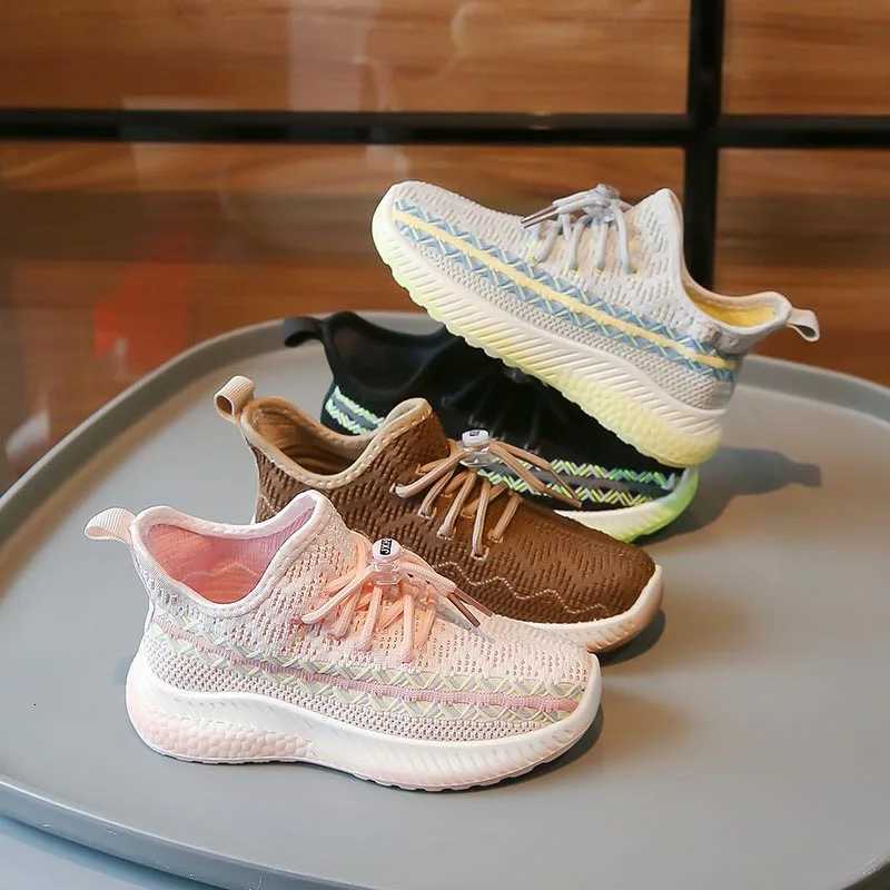 Enfants baskets sport bébé doux respirant course à tricoter infantile adolescent garçon fille chaussures légères respirant chaussures de course T