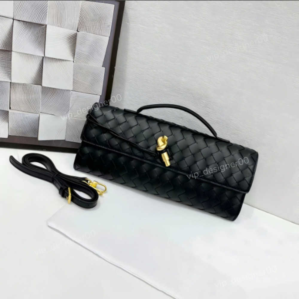 2025 Top Quality Tote Evening Bags Handbgs Clutch Bags 10A Real Leather Long Clutch Andiamo With Handle Intrecciato Craftsmanship Cow Leather Women