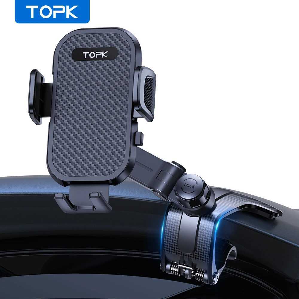 TOPK Phone Mount for Car Dashboard 360 Degree Adjustable Cell Car Phone holder with Anti-slip Silicone Clip Mti-AnglesStable K260313-image-1097518170