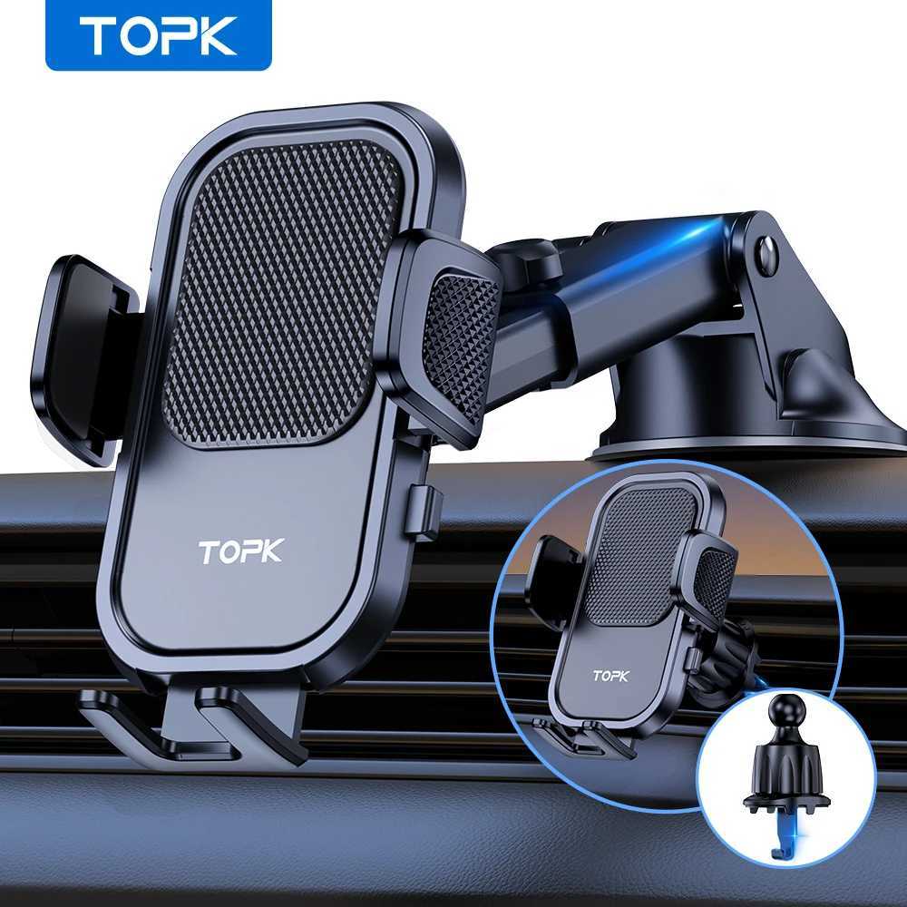 TOPK Car Phone Holder Air Vent Suction Cup Mount for iPhone Samsung Xiai Universal Mobile Support GPS Stand Bracket Auto K260313-image-1097517834