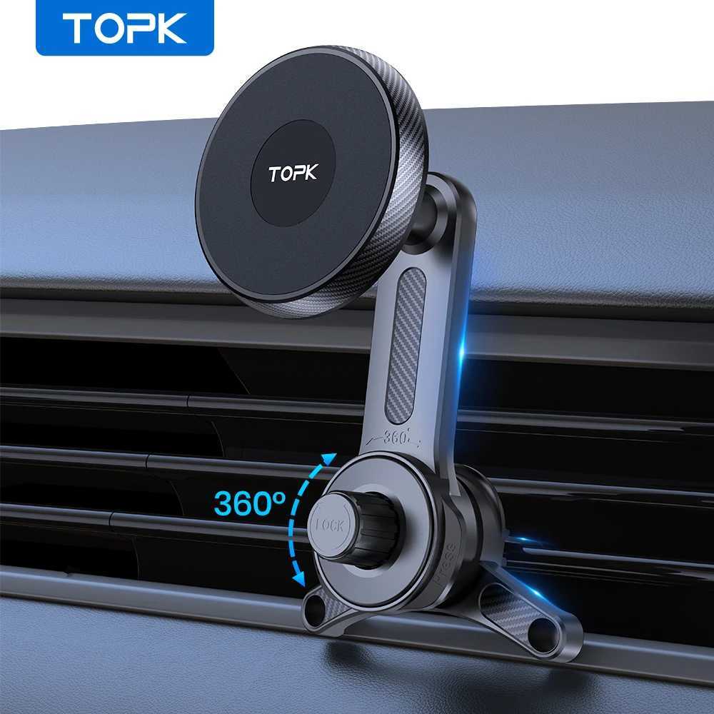 TOPK Extended Arm Car Phone Holder Mount for Magsafe Air Vent Metal Hook 3-Point Support for iPhone 16 15 14 13 12 Pro Max Plus K260313-image-1097517687
