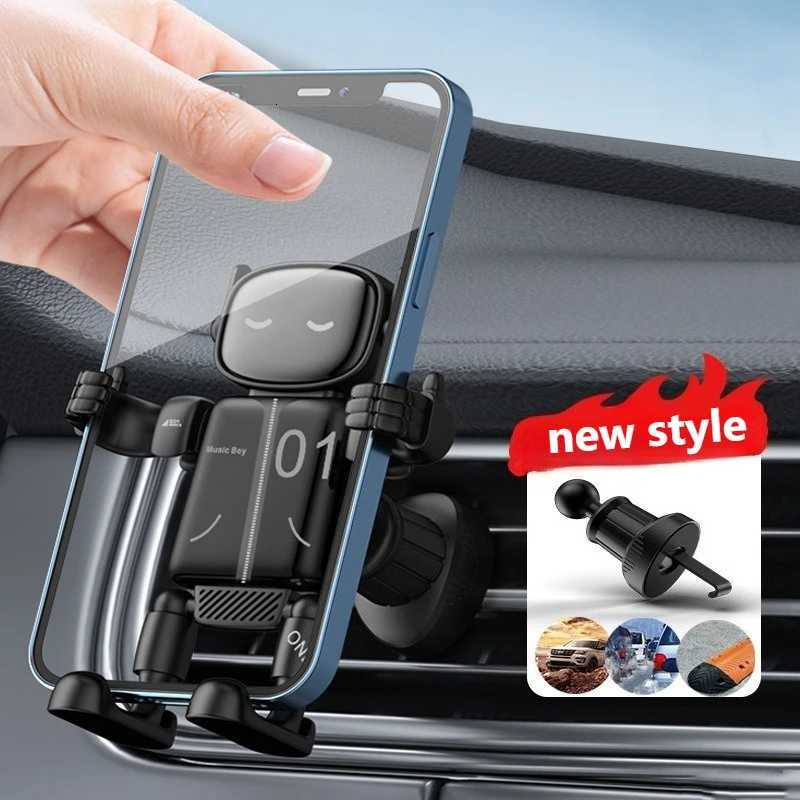 1PC Gravity Mechanical Robot Car Mobile Phone Holder Ventilation Installation Mti Functional ABS Material Navigation Bracket K260313-image-1097518174