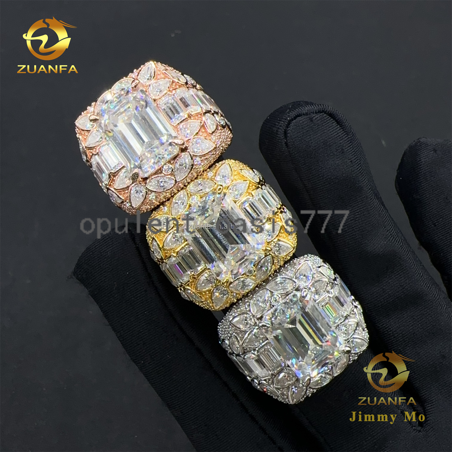 New Arrivals Fire Luxury Man Style Fashion Jewelry Iced Out Hip Hop Emerald MarquisePear Vvs1Moissanite S925 Silver Man Ring