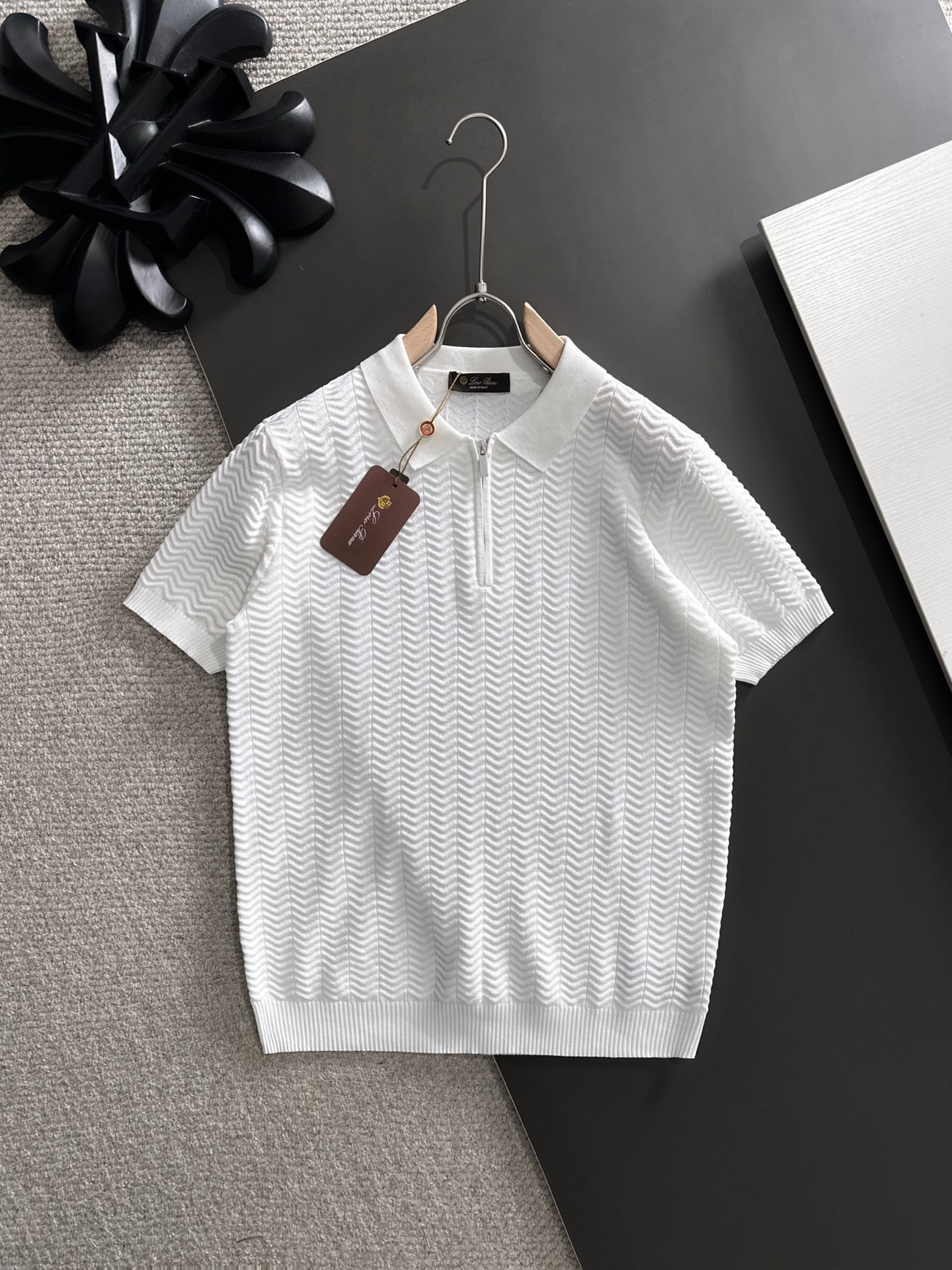 Men's Plus Tees & Polos Round neck embroidered and printed polar style summer wear with street pure cotton 2233g