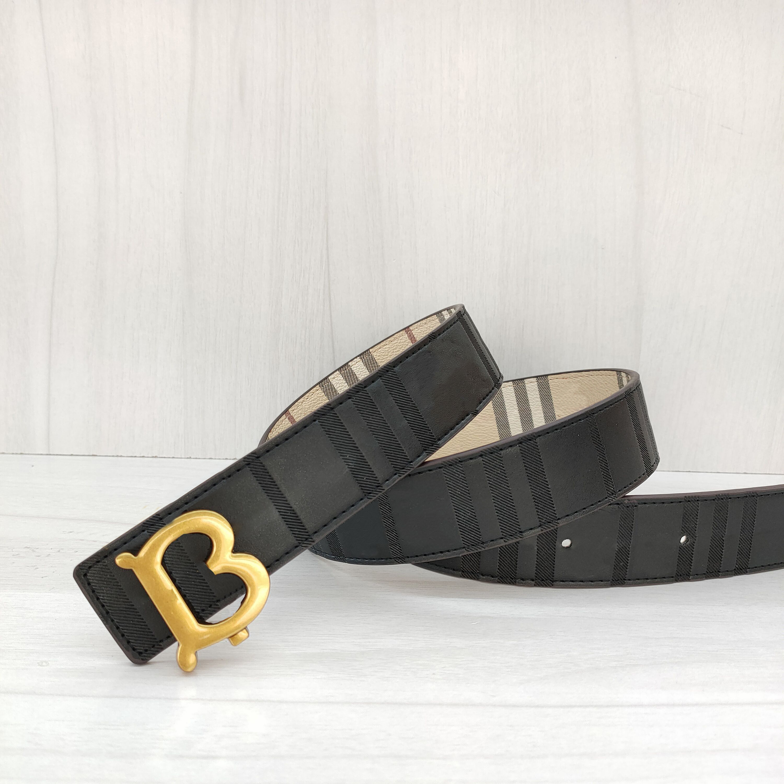 luxe designer herenriem voor heren en dames ceinture luxe zilveren gespen gestreept dubbelzijdig casual stijl papercut breedte 3,8 cm maat 105 cm 12