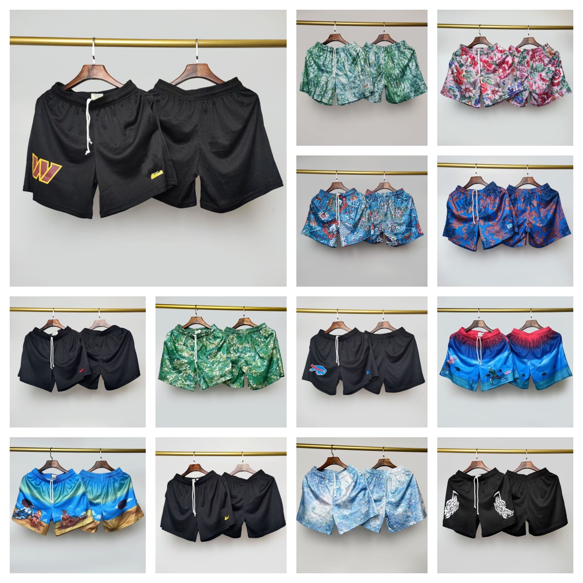 Desginer American Style Shorts Men and Women Mesh Quick dry Four quarter Non knee length Sports Basketball shorts