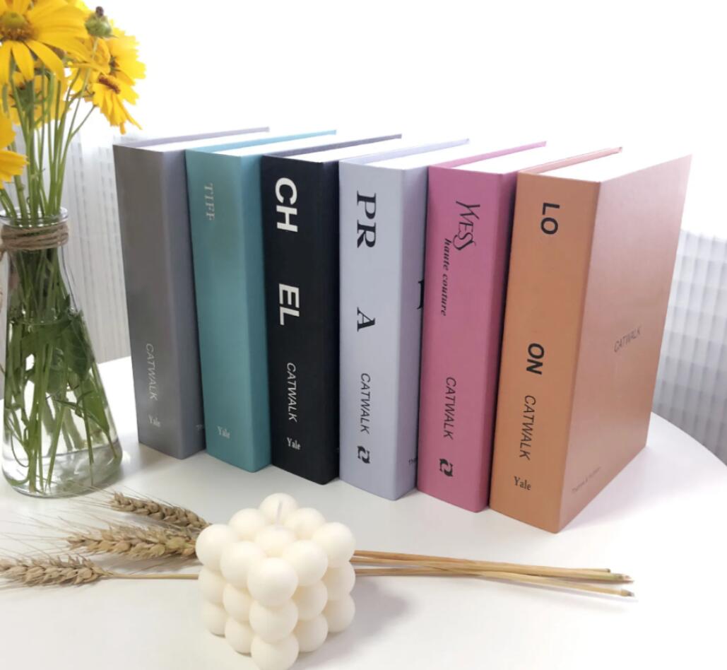 6pcs Designer fashion Classic Letter Home European American Simple Folding Decoration Living Room and Study Simulation Book Model