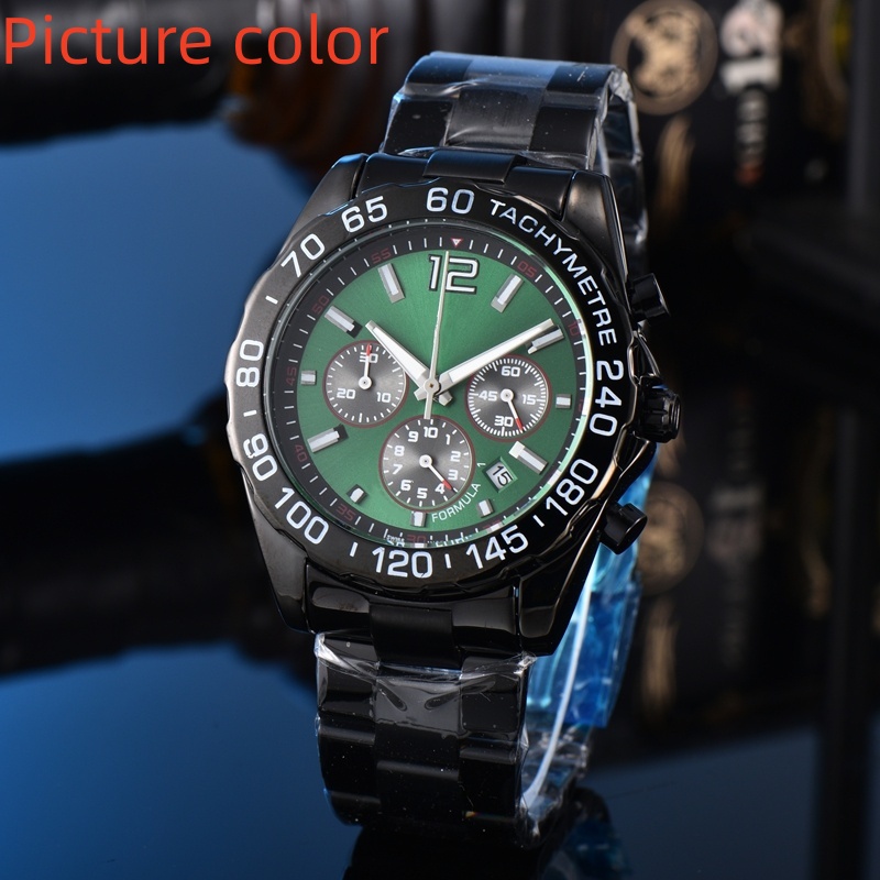 T WristWatch for 2026 Mens Watches Six needles All dials work Quartz Watch Top Luxury Brand Chronograph clock Steel Strap Designer fashion Stylish G