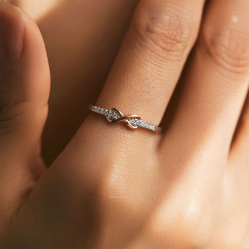 Bague de styliste pour femmes, ruban de diamant rose, à la mode, élégant, ouvert, réglable pour toujours, ensemble, tendance 2026