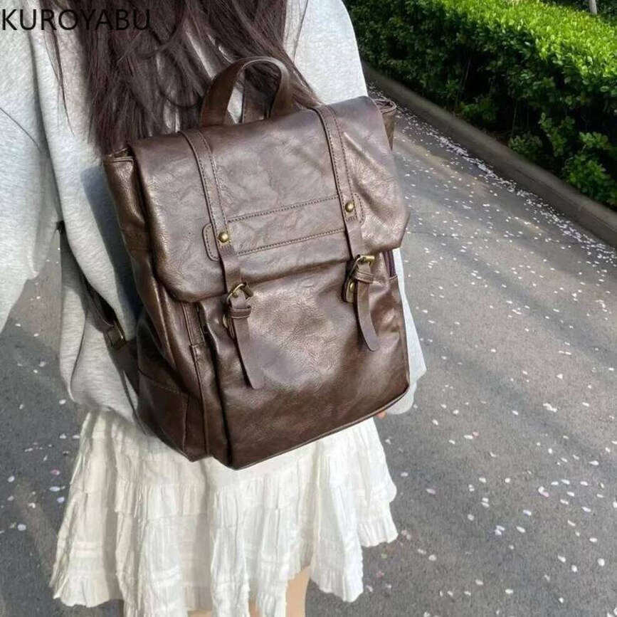 Multi-Piece Fashion Backpack Matching Kits OLOEY Women Casual Backpack PU Leather School Backpacks For Teenager Girls Travel Mochila Mujer Vintage C