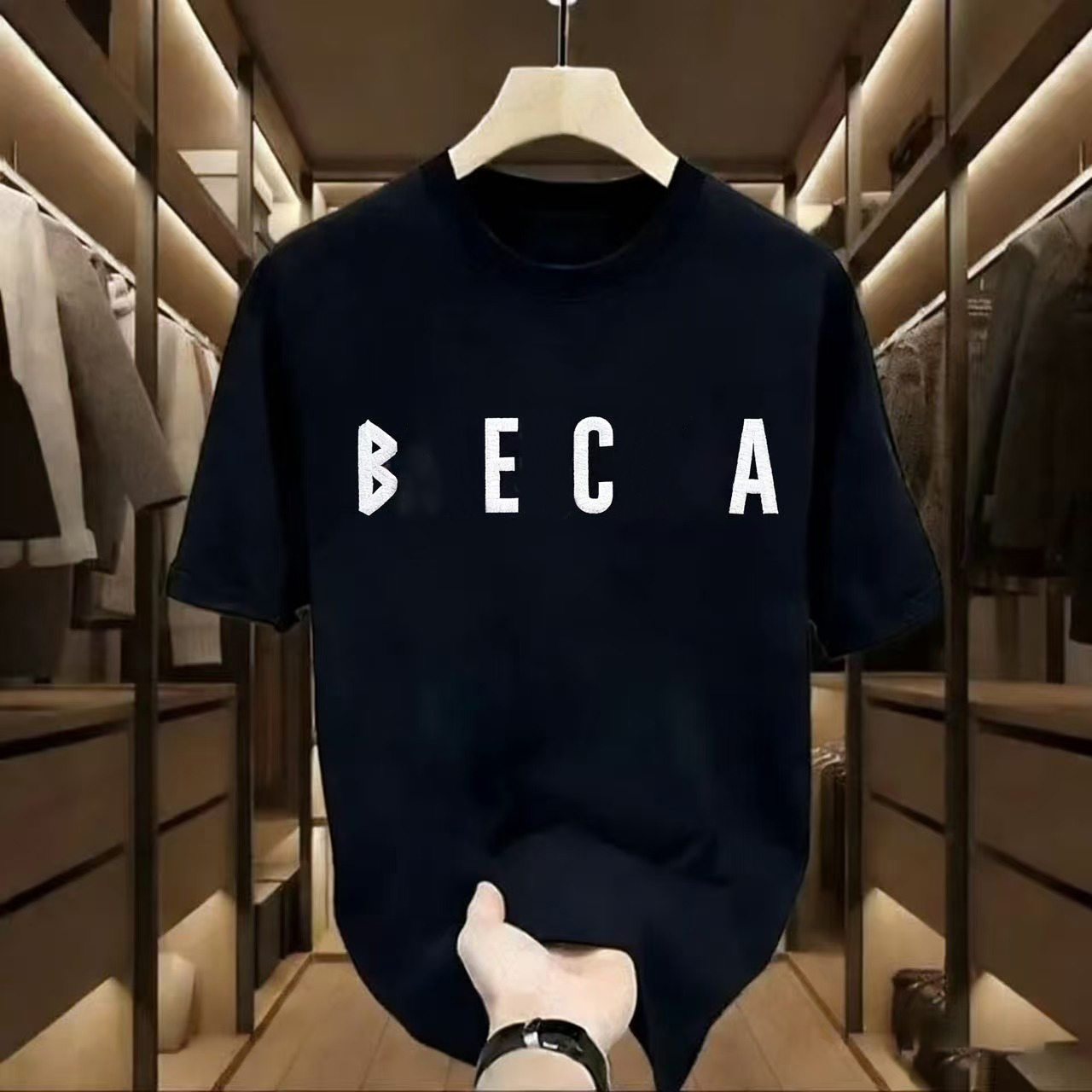 Short sleeved T shirt for men new summer with personalized printed letters High end men's round neck Korean style top trendy and a hot seller i