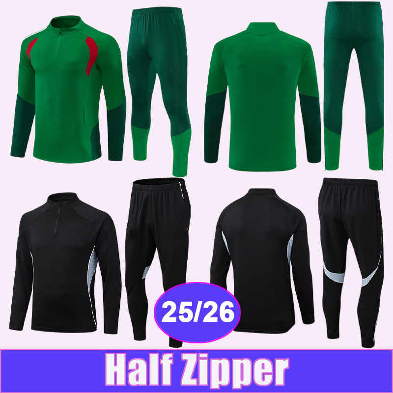 25 26 Algeria Training Wear Kit Suit Soccer Jerseys SLIMANI MAHREZ FEGHOULI BENNACER ATAL Half Zip Tracksuit Football Shirts