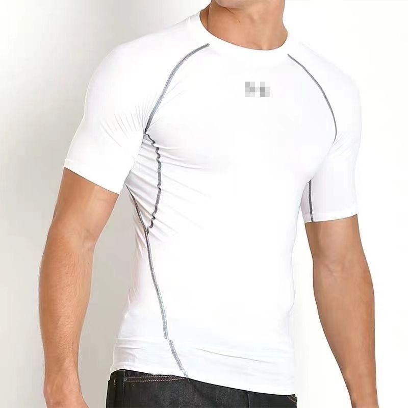 Men Shirt Men Summer Sportswear Running T-shirt Elastic Quick Dry Sport Tops Tee Athletic Gym Workout Shirts Men