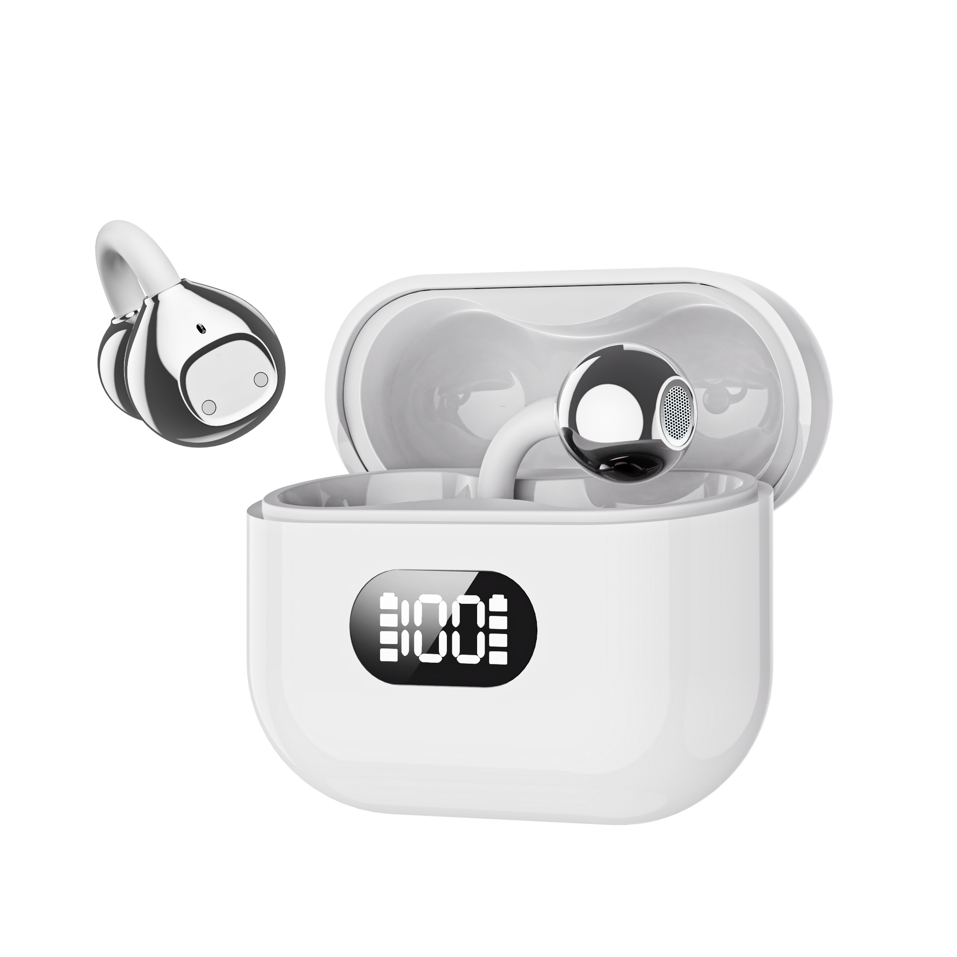 X62 Clip On Wireless Earbuds For Fitness Travel Office Bluetooth Headset LED Battery Display Long Playtime AI Translation-image-1097758276