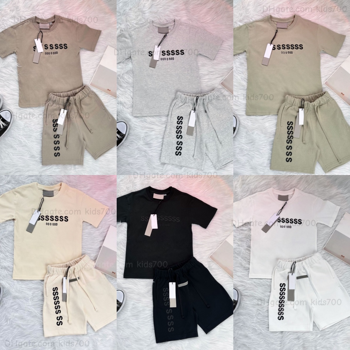 Kids Clothes Sets Designer Toddlers Boys Short Sleeve T-shirts Shorts Tracksuits Girls Children Clothing Suit Letter Youth Loose Tshirts Tops Tee-image-838700871
