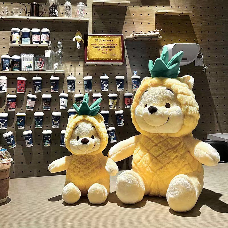 New pineapple lemon bear plush toy cute puff doll girl sleeping throw pillow birthday gift rag doll-image-1097689666