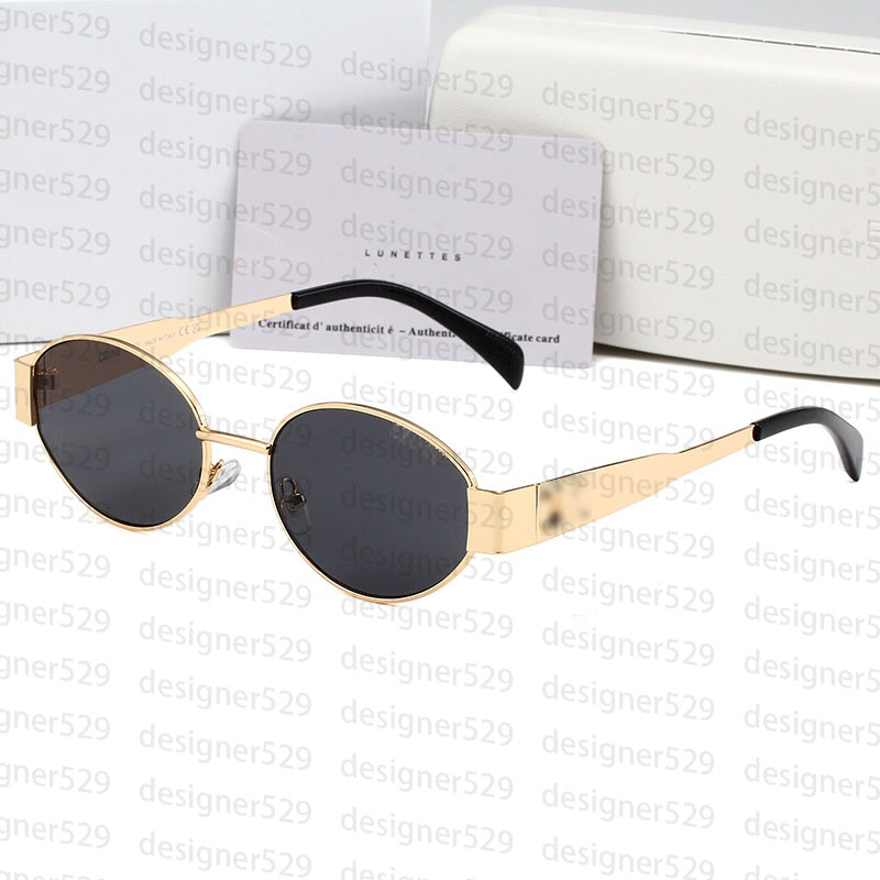 Black Golden Oval Sunglasses sunglasse Triomphes Metal CL40235U Sunglasses For Women Luxury Designer High Quality Goggle Sunglasses With Case