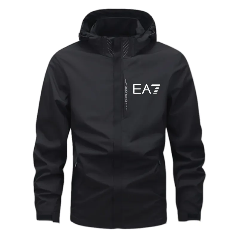 Designer Coats plus size coat Spring and Autumn Men Jacket Stand Collar Hooded Print Solid Men Casual Windproof Outdoor Jacket Coat