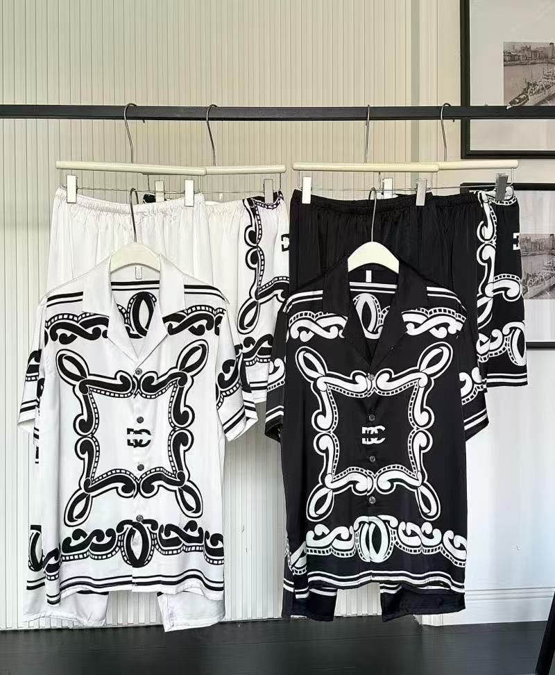 Pyjama trois pièces de luxe en soie glacée douce pour hommes, short à manches courtes, Cardigan, ensemble de vêtements de détente