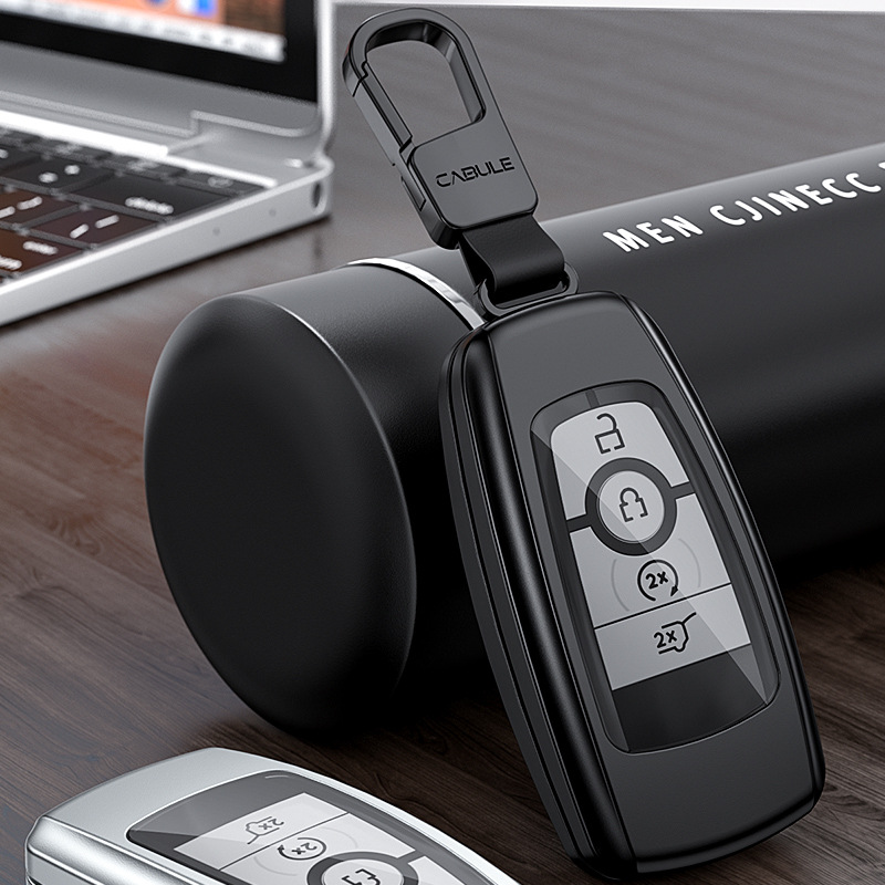 High end aluminum alloy car key protection cover suitable for Ford Raptor F150 Mustang remote control car key shell case-image-1097688746