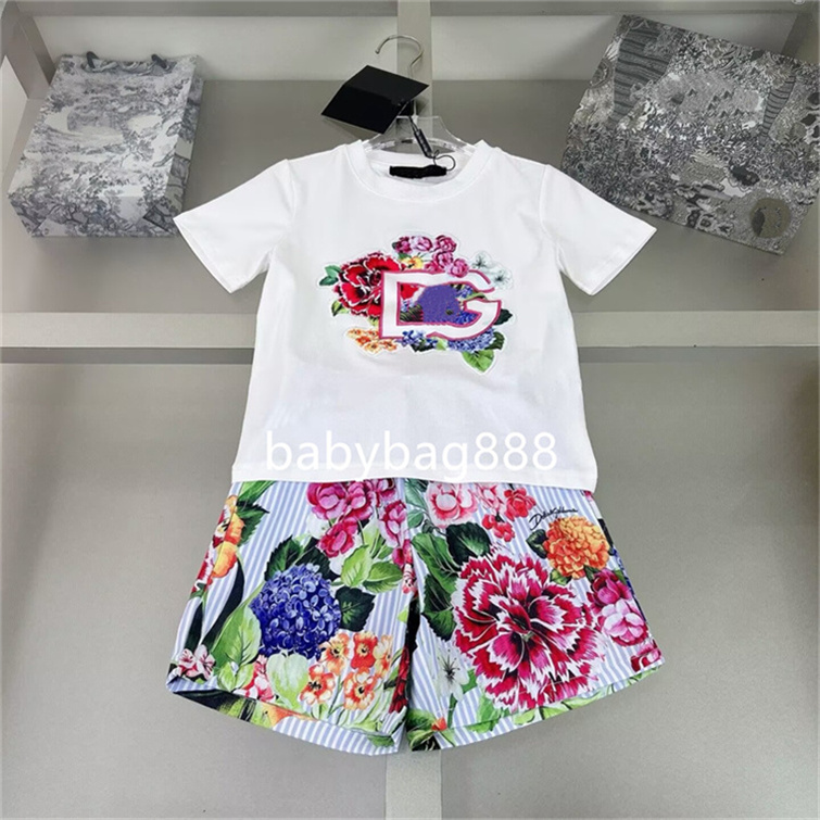 New summer kids boys' and girls' designer lettered suits high quality brand children's classic dress sets size 90 160CM A05 26Y0805