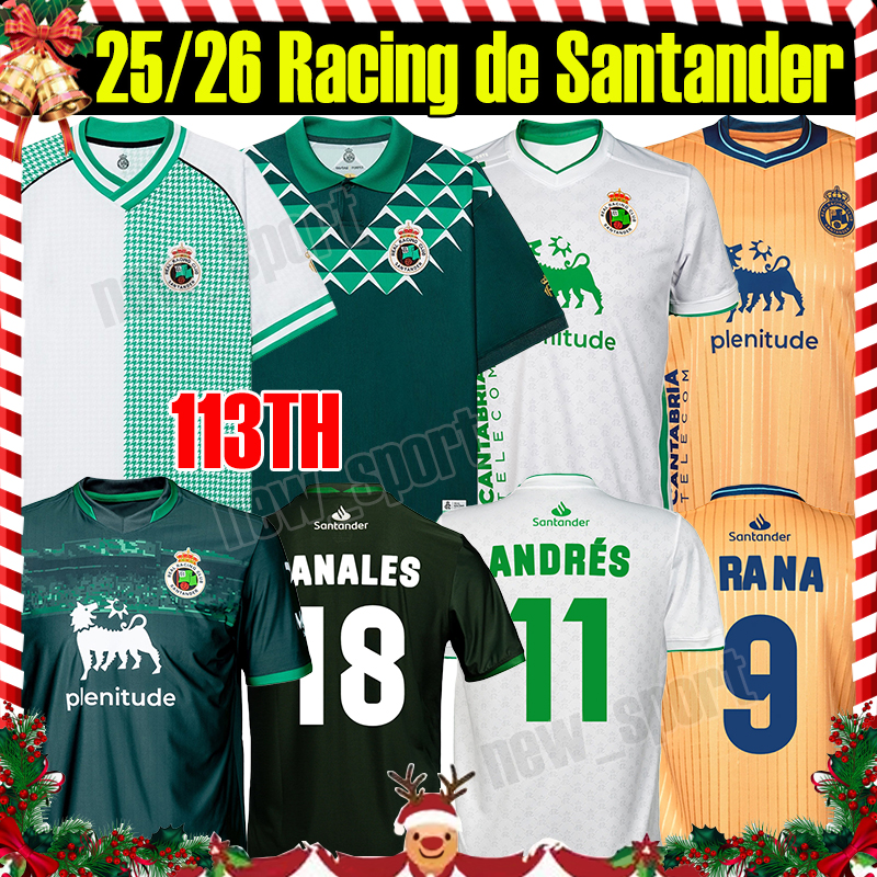 4XL 25/26 Racing de Santander Soccer Jerseys ANDRES JEREMY VILLALIBRE VICENTE SANGALLI CANALES G.PUERTA 113TH Anniversary Fans Version Men Unifor-image-930887966