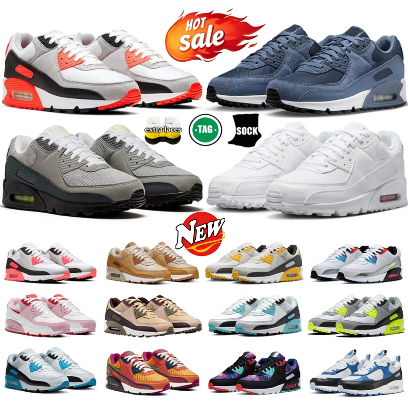 Designer shoes 90s Running Shoes for men women sneakers 90 Crater Foam Black White Gum Blue Void Caramel Peace Love Viotech Be True Mens Womens Spor