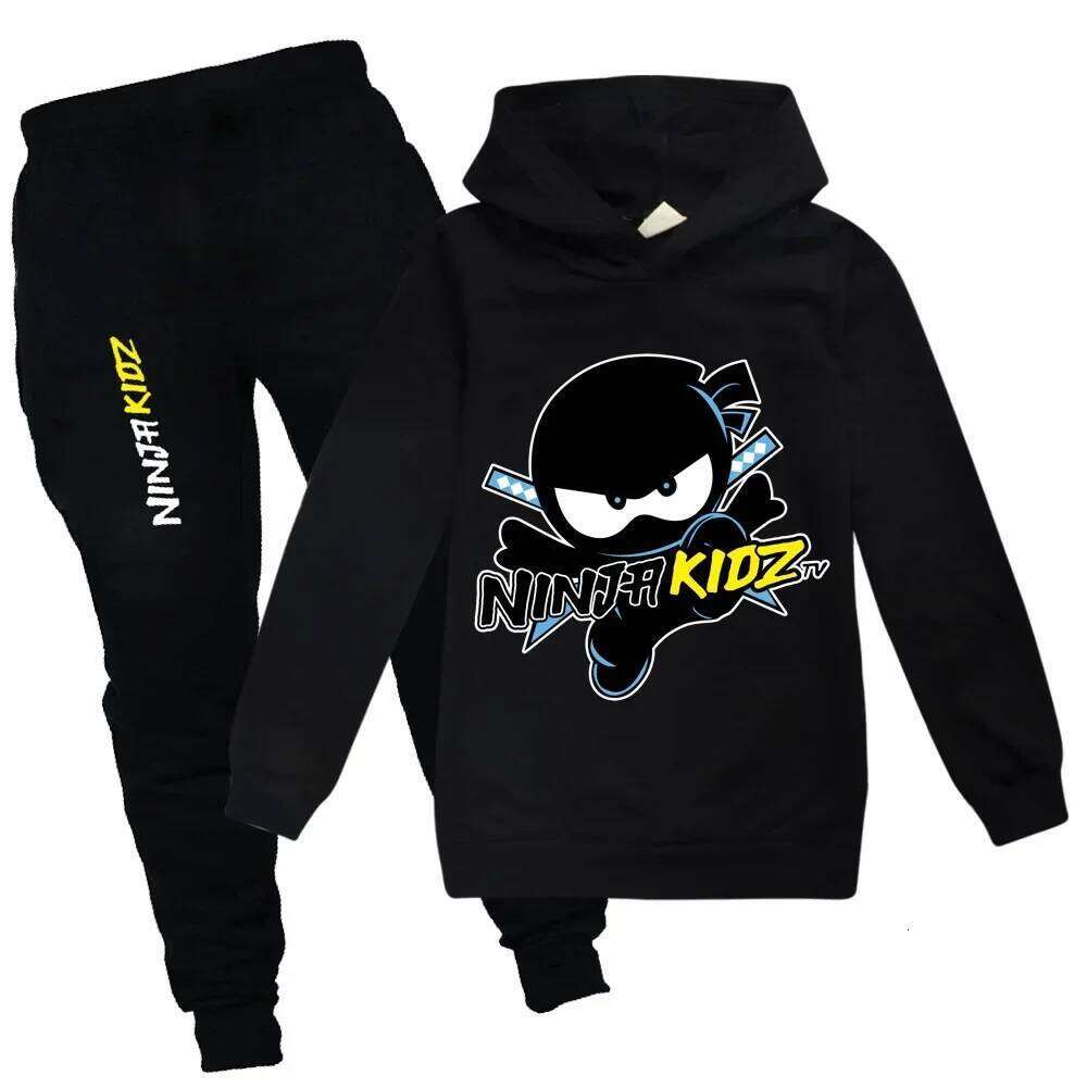 NINJA KIDZ Hooded T-Shirt Suit Children Ninja Boys Clothing Set Kid Girl Sweatshirt Spring Autumn Fashion Hoodies Tracksuit S260314 438 L260920JU7P