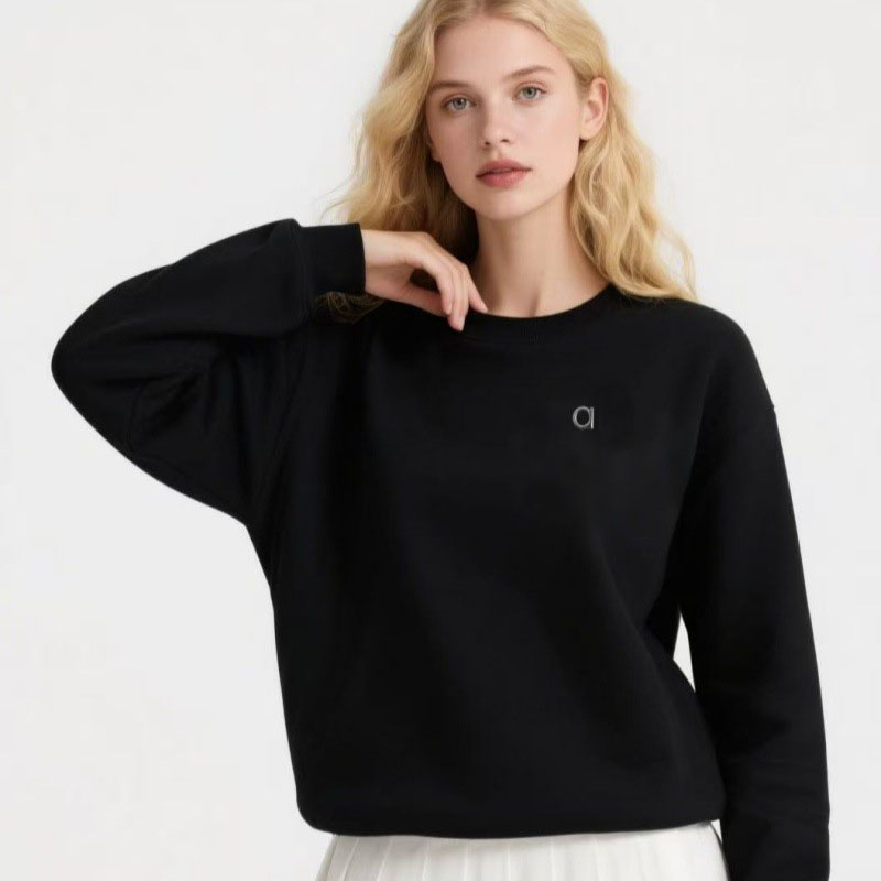 Designer New Autumn Embroidered & Printed Crew Neck Sweatshirt, Loose Casual Long Sleeve Athletic Top, Comfortable Trendy Unisex Fashion Sports Swea