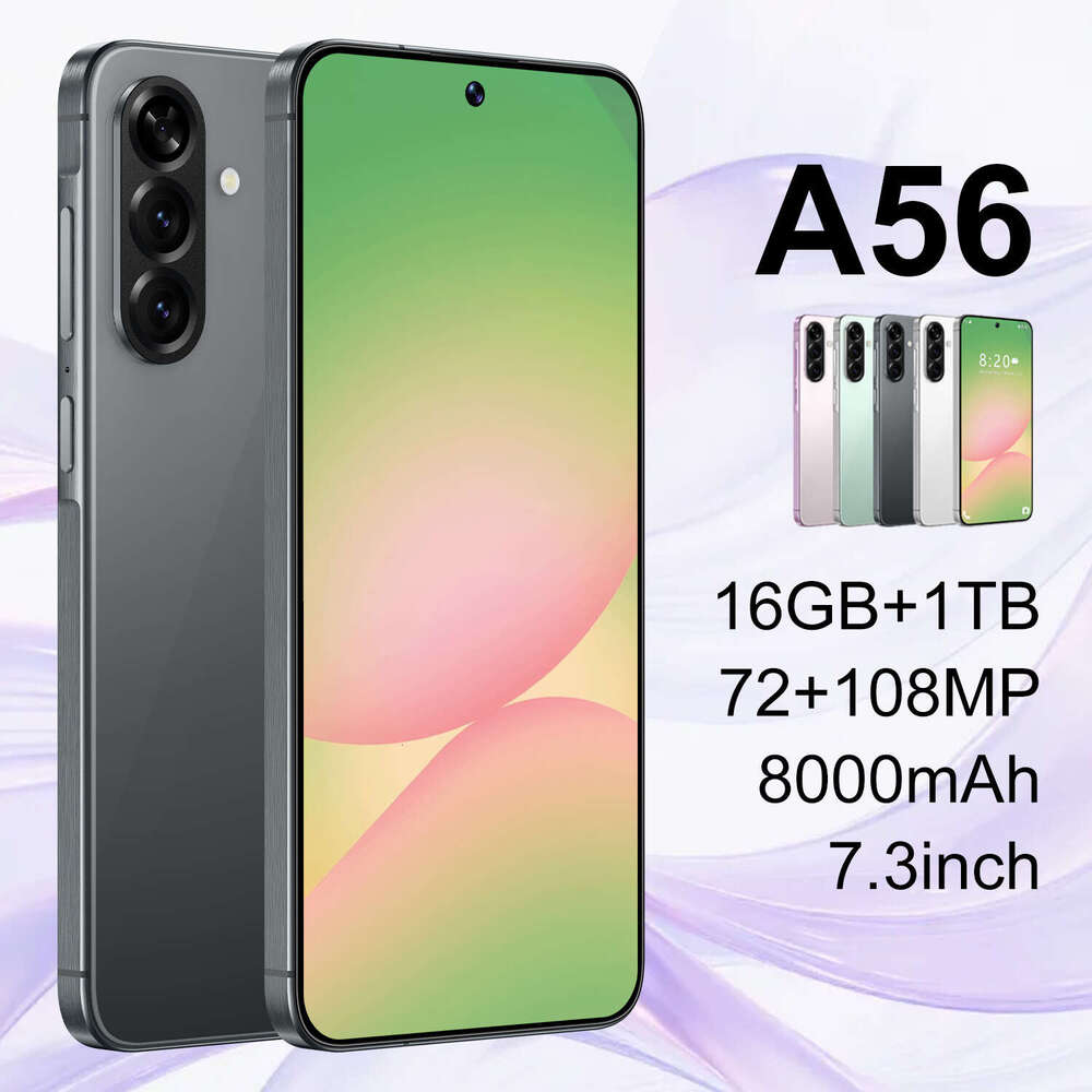 New A56 cross-border mobile phone, incell 7.3-inch large screen with center punch-hole, octa-core 4G network all-in-one-image-1105526902