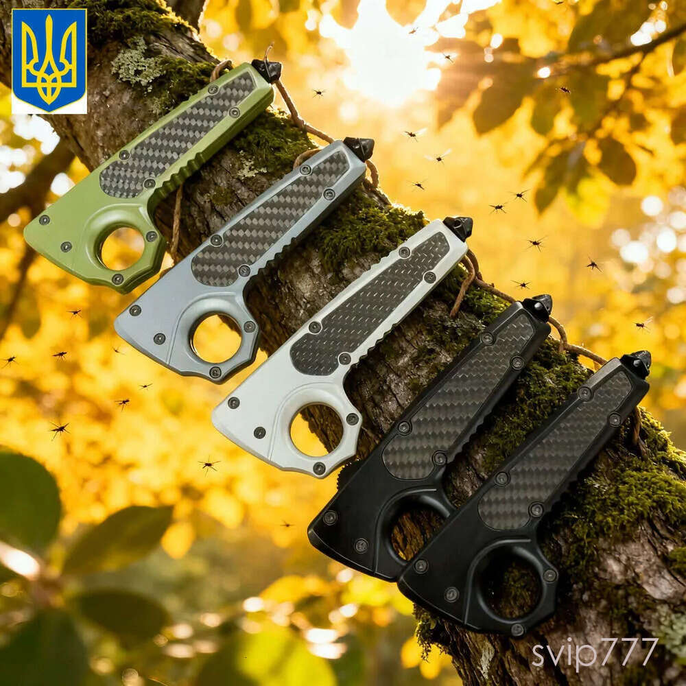 UDAL Cross-border couteau best-selling Microtech OTF zinc alloy carbon fiber knife fixed blade knife pocket knife handle outdoor tool multifunctiona