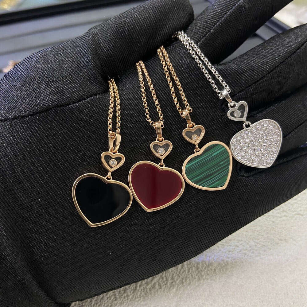 Luxury Jewelry High-end Rose Gold Double Heart Designer Necklace For Women Luxurious Red Agate And White Mother-of-pearl Heart Clavicle Chain Earrin