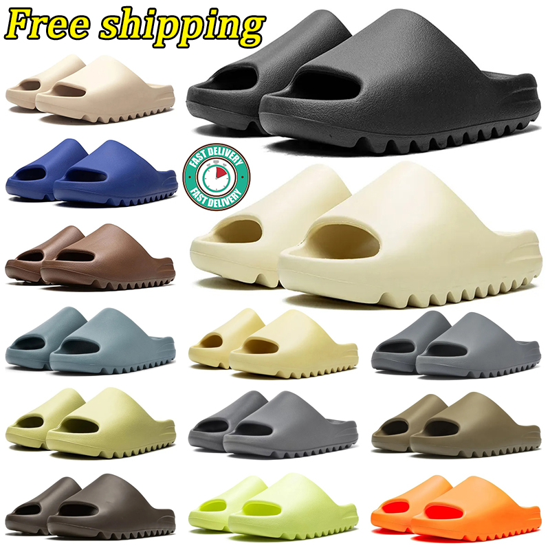 Designer Slippers EVA Slides onyx slate marine Mens Womens Indoor Bone sand flat Slide azure Summer Beach Pool Classic Sandals