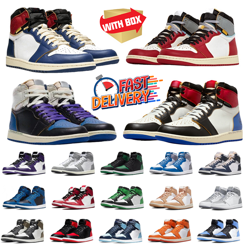 with box Designer 1s high Basketball Shoes University Blue Trophy Room Red Hyper Royal Barely Orange Digital Pink Men Women Sports Sneakers 36-47