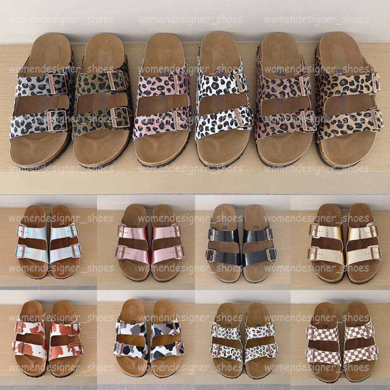 Designer Clog Slippers Clogs Sandals Women Men Summer Two Strap Cork Slipper Comfort Casual Summer Slides Suede Leather Leopard Beach Shoes-image-915383152