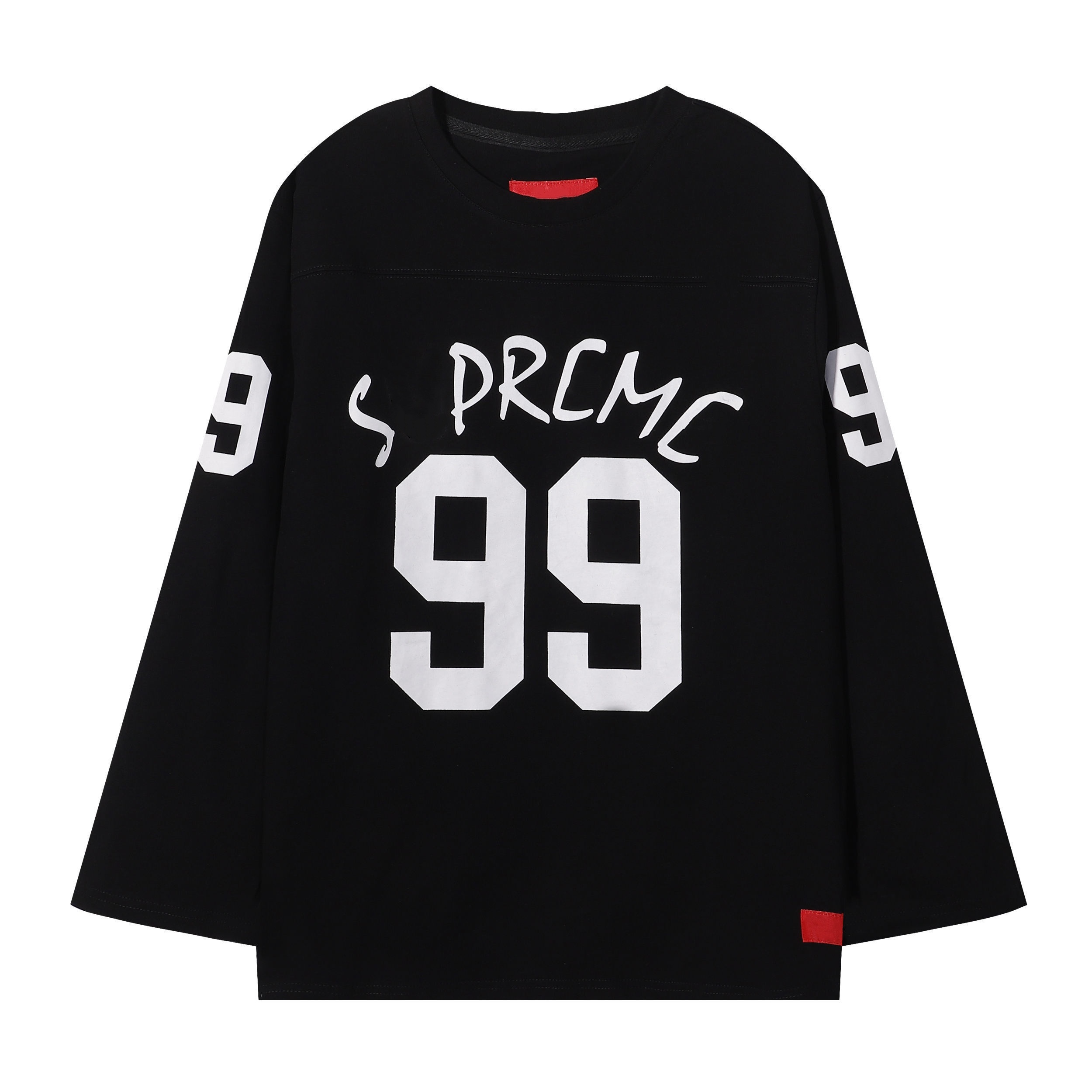fashion men t shirt tshirt mens Hip hop loose long sleeved tees classic printed pattern design mens black white shirts