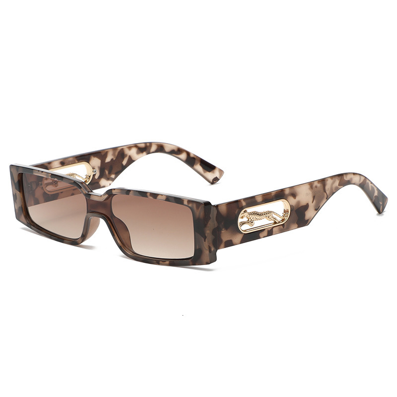 Mens Sunglasses Mens Designer New Sunglasses 2026 Cheetah Decor Rectangle Sunglasses Trendy European American Street Style Eyewear Sunglasses For Wo