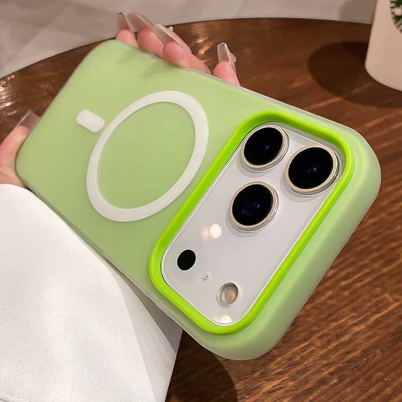Luxury Candy Color 2 IN 1 For Magsafe Magnetic Phone Case for iPhone 17 Pro Max 16 15 14 13 12 Plus Wireless Charge Matte Cover H260317-image-1097934643