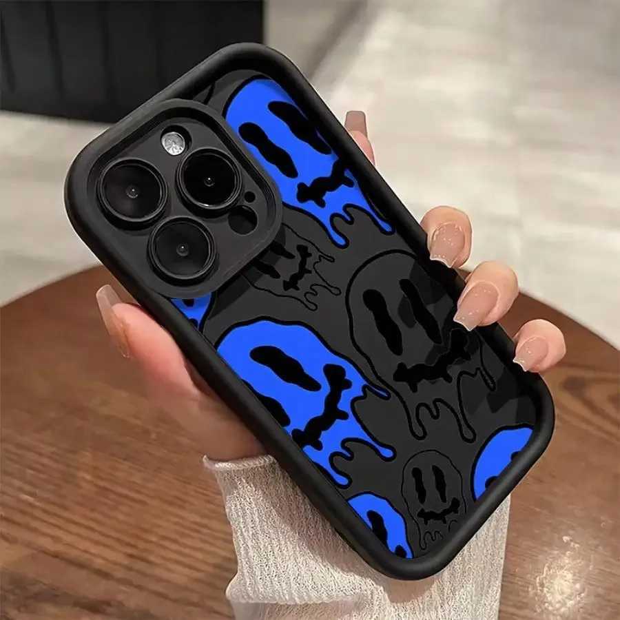 Soft Case For IPhone 17promax/17air 15 14 13 12 11 Pro Max In Blue And White With Black Case H260317-image-1097934659